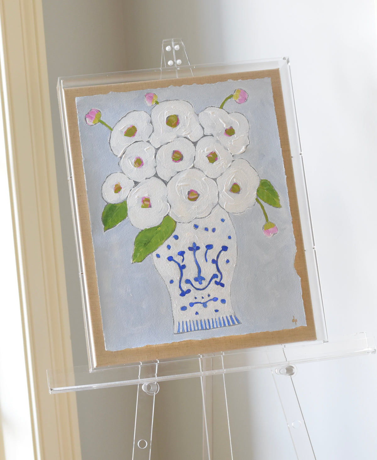 Floral Antique Vase Shadowbox 20x16