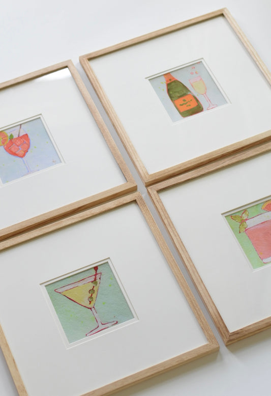 Drink Prints Set of Four - Framed